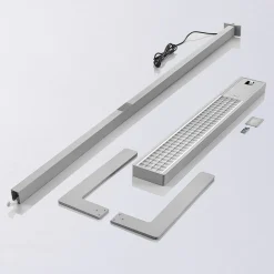 Arcchio LED-gulvlampe til kontor Susi, sett med 2, sølv, sensor