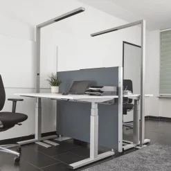 Arcchio LED-gulvlampe til kontor Jolinda, sølv, 4 000 K, sensor