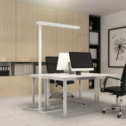 Arcchio LED-gulvlampe til kontor Susi, hvit, sensor, berøringsdimmer