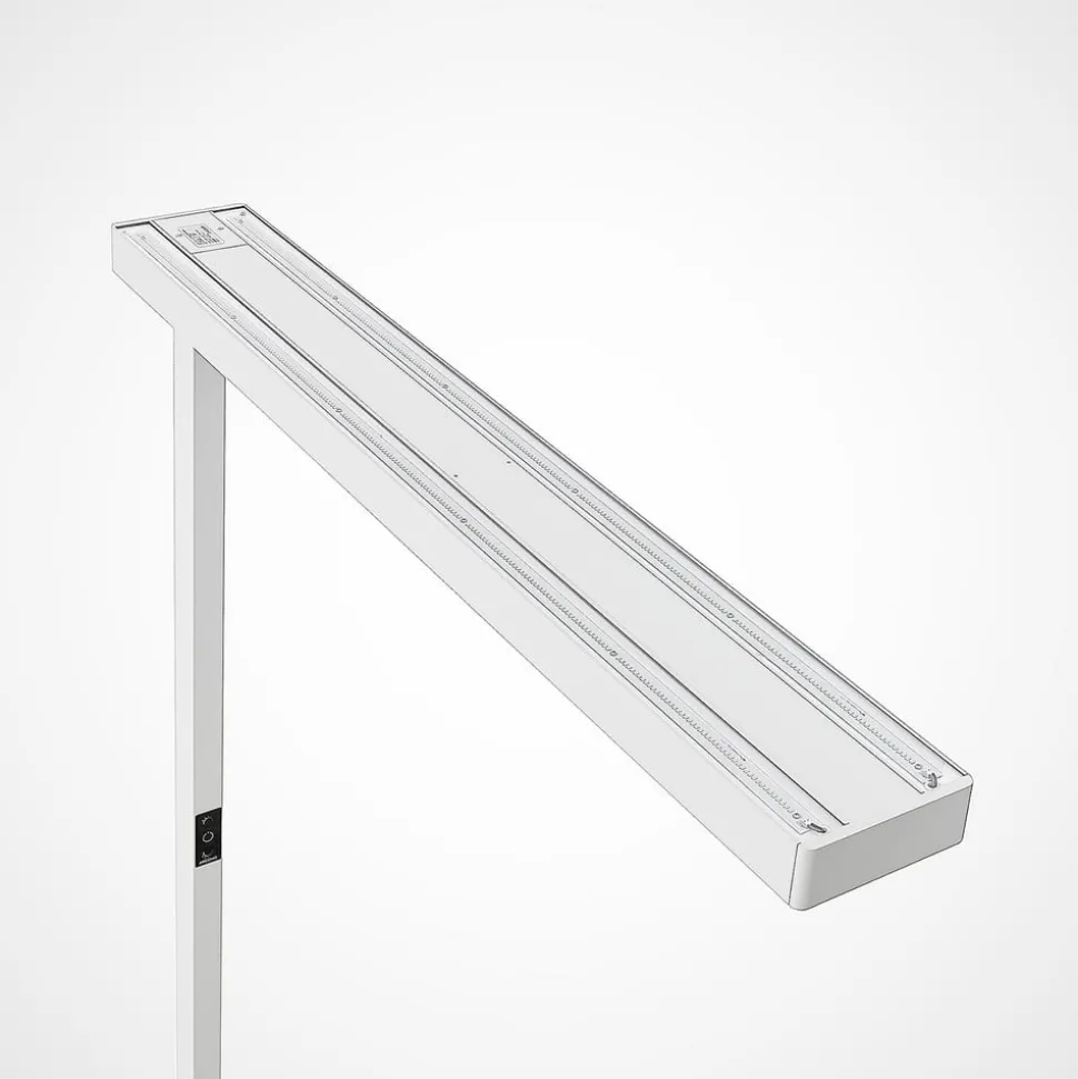 Arcchio LED-gulvlampe til kontor Susi, hvit, sensor, berøringsdimmer