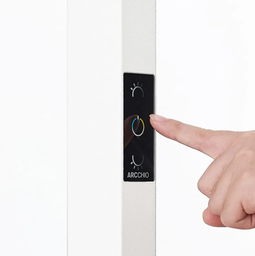 Arcchio LED-gulvlampe til kontor Susi, hvit, sensor, berøringsdimmer