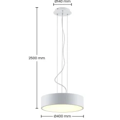 Arcchio LED-hengelampe Noabelle, Ø 40 cm, hvit, metall