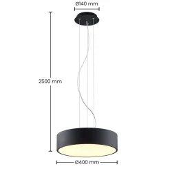Arcchio LED-hengelampe Noabelle, svart, 40 cm, metall