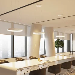 Arcchio LED-hengelampe Vivy, Ø 58 cm, hvit, metall