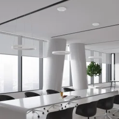 Arcchio LED-hengelampe Vivy, Ø 58 cm, hvit, metall