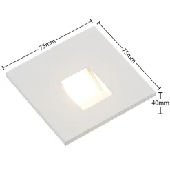 Arcchio LED-innbyggingslampe Vexi, 7,5 cm x 7,5 cm, hvit, CCT