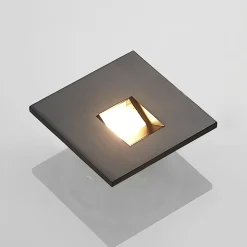 Arcchio LED-innbyggingslampe Vexi, 7,5 cm x 7,5 cm, svart, CCT
