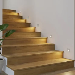 Arcchio LED-innbyggingslampe Vexi, 7,5 cm x 7,5 cm, sølv, CCT