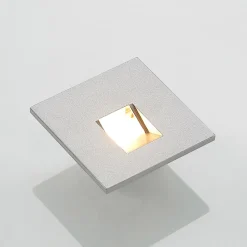Arcchio LED-innbyggingslampe Vexi, 7,5 cm x 7,5 cm, sølv, CCT