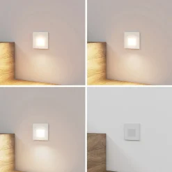 Arcchio LED-innbyggingslampe Vexi, 7,8 cm x 7,8 cm, hvit, CCT