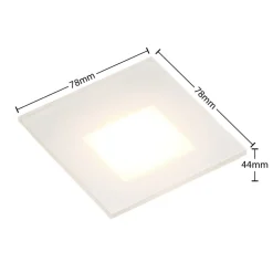 Arcchio LED-innbyggingslampe Vexi, 7,8 cm x 7,8 cm, hvit, CCT