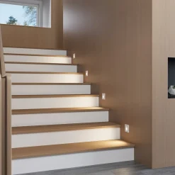 Arcchio LED-innbyggingslampe Neru, 7 cm, hvit, kantet, sensor