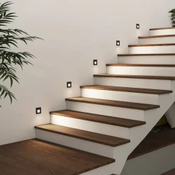 Arcchio LED-innbyggingslampe Vexi, 7,8 cm x 7,8 cm, svart, CCT