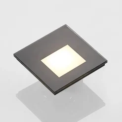 Arcchio LED-innbyggingslampe Vexi, 7,8 cm x 7,8 cm, svart, CCT