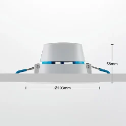 Arcchio LED-innfellingslampe Milaine, Ø 10 cm, hvit, dimbar
