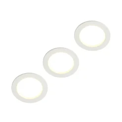 Arcchio LED-innfellingslampe Milaine, hvit, dimbar, sett med 3 stk