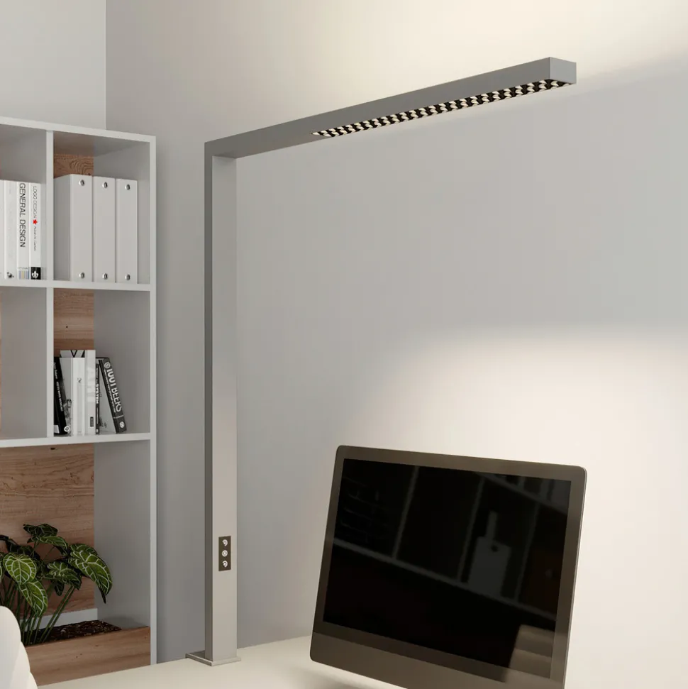 Arcchio LED-klemmelampe Jolinda, sølv, metall, dimbar