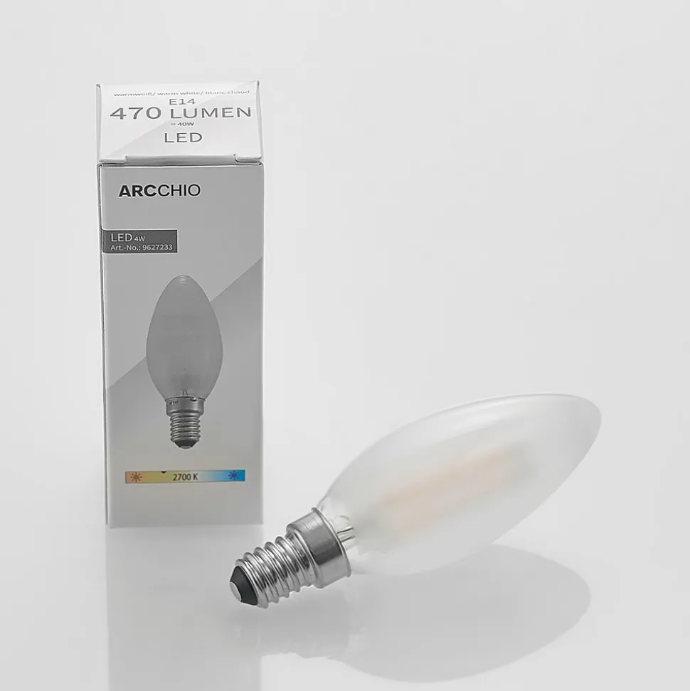 Arcchio LED-mignonpære E14, 4 W, 2700 K, dimbar, sett med 3 stk