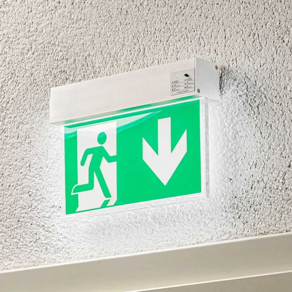 Arcchio LED-nødlys Nevian, oppladbart batteri, aluminium, 18,6 cm høy