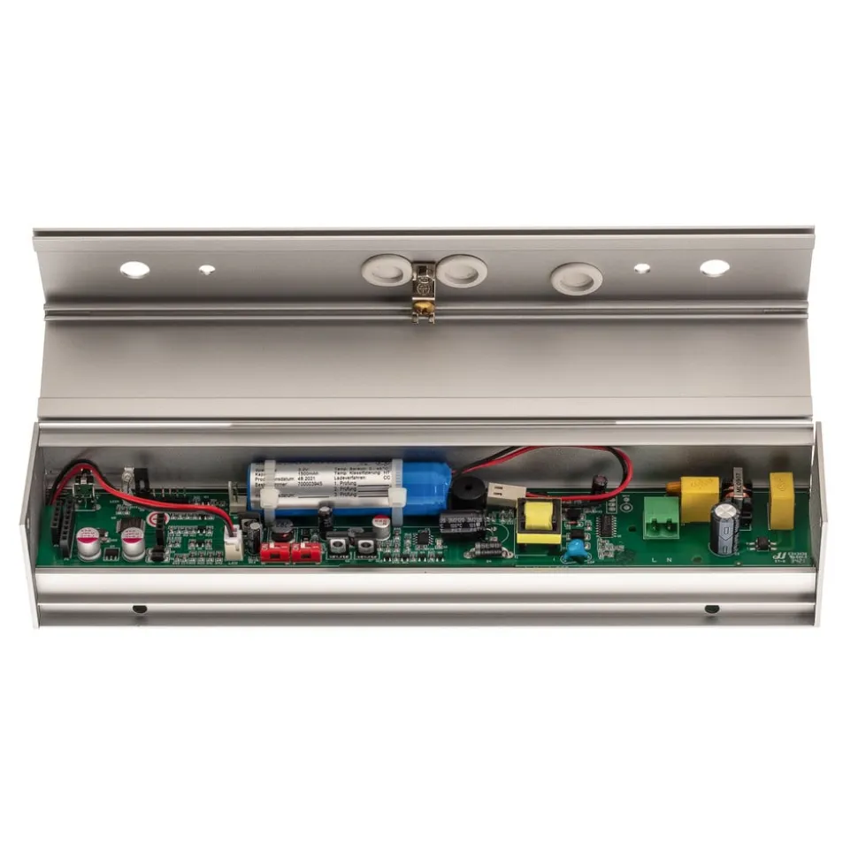 Arcchio LED-nødlys Nevian, oppladbart batteri, aluminium, 18,6 cm høy