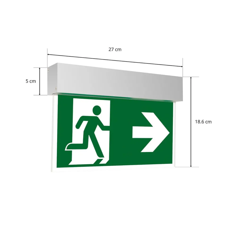 Arcchio LED-nødlys Nevian, oppladbart batteri, aluminium, 18,6 cm høy