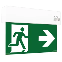 Arcchio LED-nødlys Nevian, oppladbart batteri, plexiglass, 19,8 cm høy