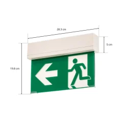 Arcchio LED-nødlys Nevian, oppladbart batteri, plexiglass, 19,8 cm høy