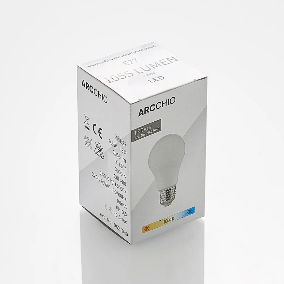 Arcchio LED-pære E27 A60 9,5 W opal 3 000K 1055lm