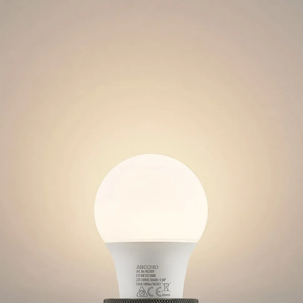 Arcchio LED-pære E27 A60 8W opal 3 000K 806lm