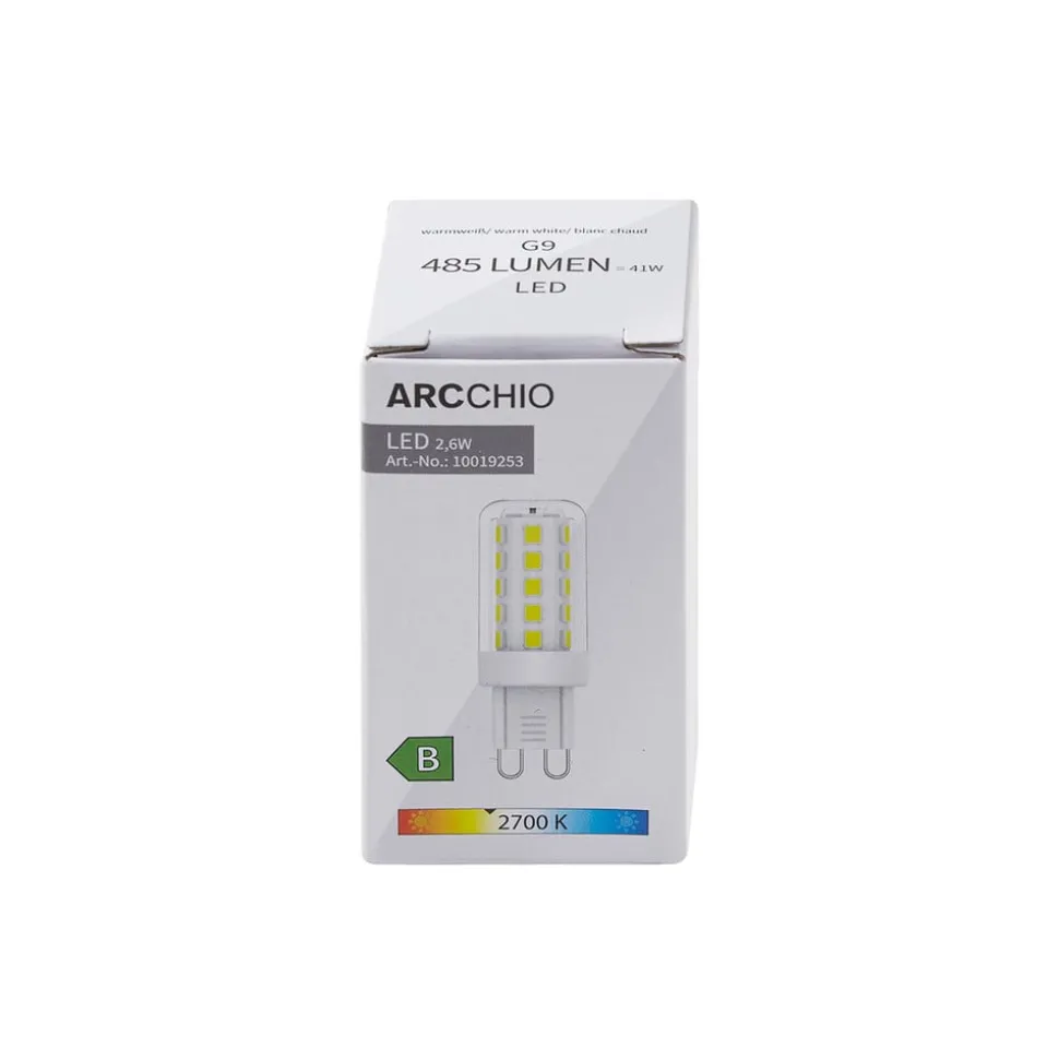 Arcchio LED-pære, G9, 2,6W, klar, 2700 K