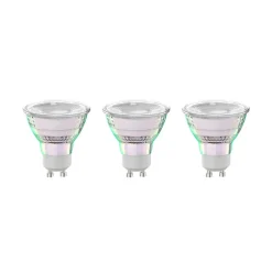 Arcchio LED-pære GU10 4,7W 2700K 850lm glass sett med 3 stk