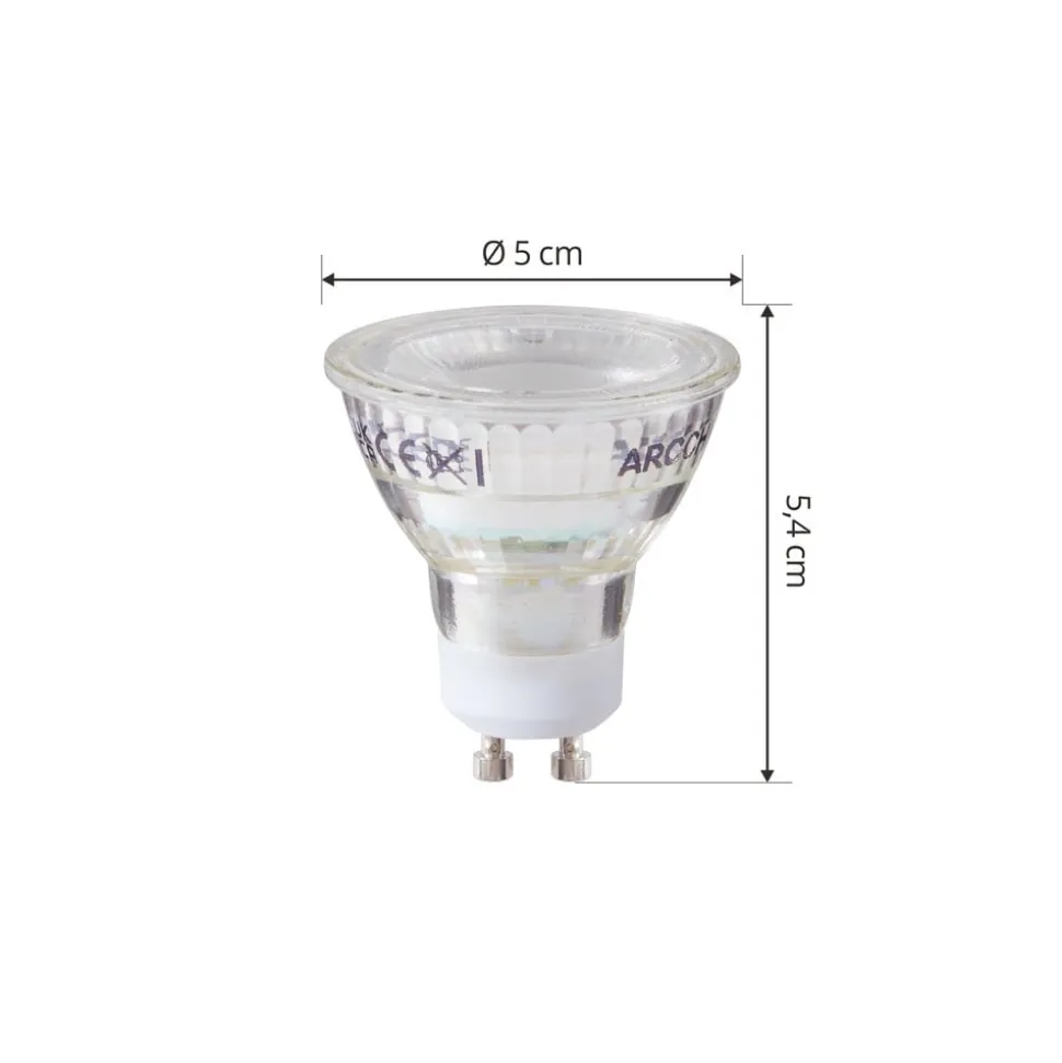 Arcchio LED-pære GU10 2,5W 6500K 450lm glass sett med 3 stk