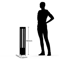 Arcchio LED-pullertlampe Lienna, 90 cm, grå, metall, IP65