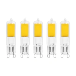 Arcchio LED-stiftpære, G9, 4W, 3000K, sett med 5 stk