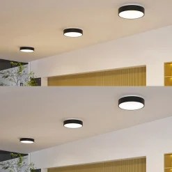 Arcchio LED-taklampe Aleksi, Ø 45 cm, svart, metall, CCT