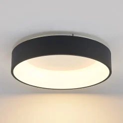 Arcchio LED-taklampe Aleksi, Ø 45 cm, svart, metall, CCT