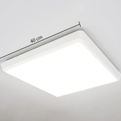Arcchio LED-taklampe Augustin, 40 x 40 cm, hvit, IP54