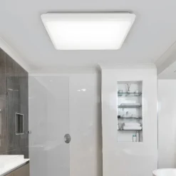 Arcchio LED-taklampe Augustin, 30 x 30 cm, hvit, IP54