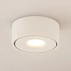 Arcchio LED-taklampe Rotari, hvit, metall, Ø 12 cm