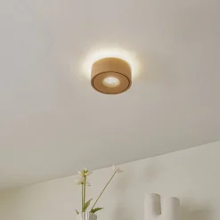 Arcchio LED-taklampe Rotari, brun, opp og ned