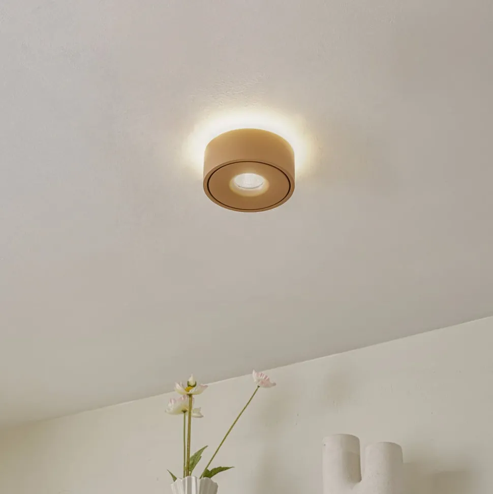 Arcchio LED-taklampe Rotari, brun, opp og ned