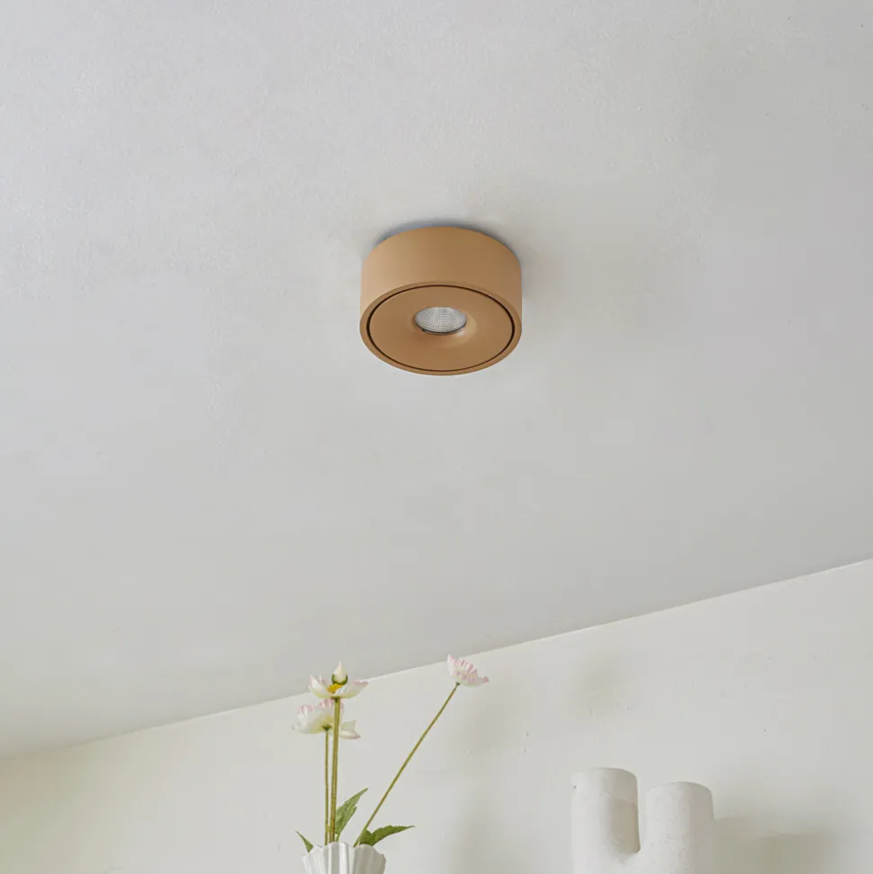 Arcchio LED-taklampe Rotari, brun, opp og ned