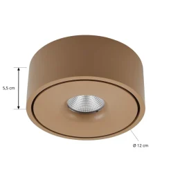 Arcchio LED-taklampe Rotari, brun, opp og ned