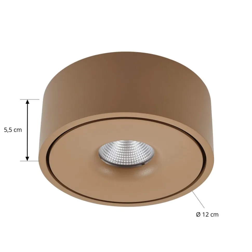 Arcchio LED-taklampe Rotari, brun, opp og ned