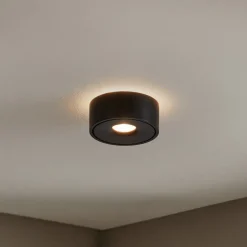 Arcchio LED-taklampe Rotari, Ø 12 cm, opp & ned, svart