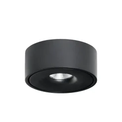 Arcchio LED-taklampe Rotari, Ø 12 cm, opp & ned, svart