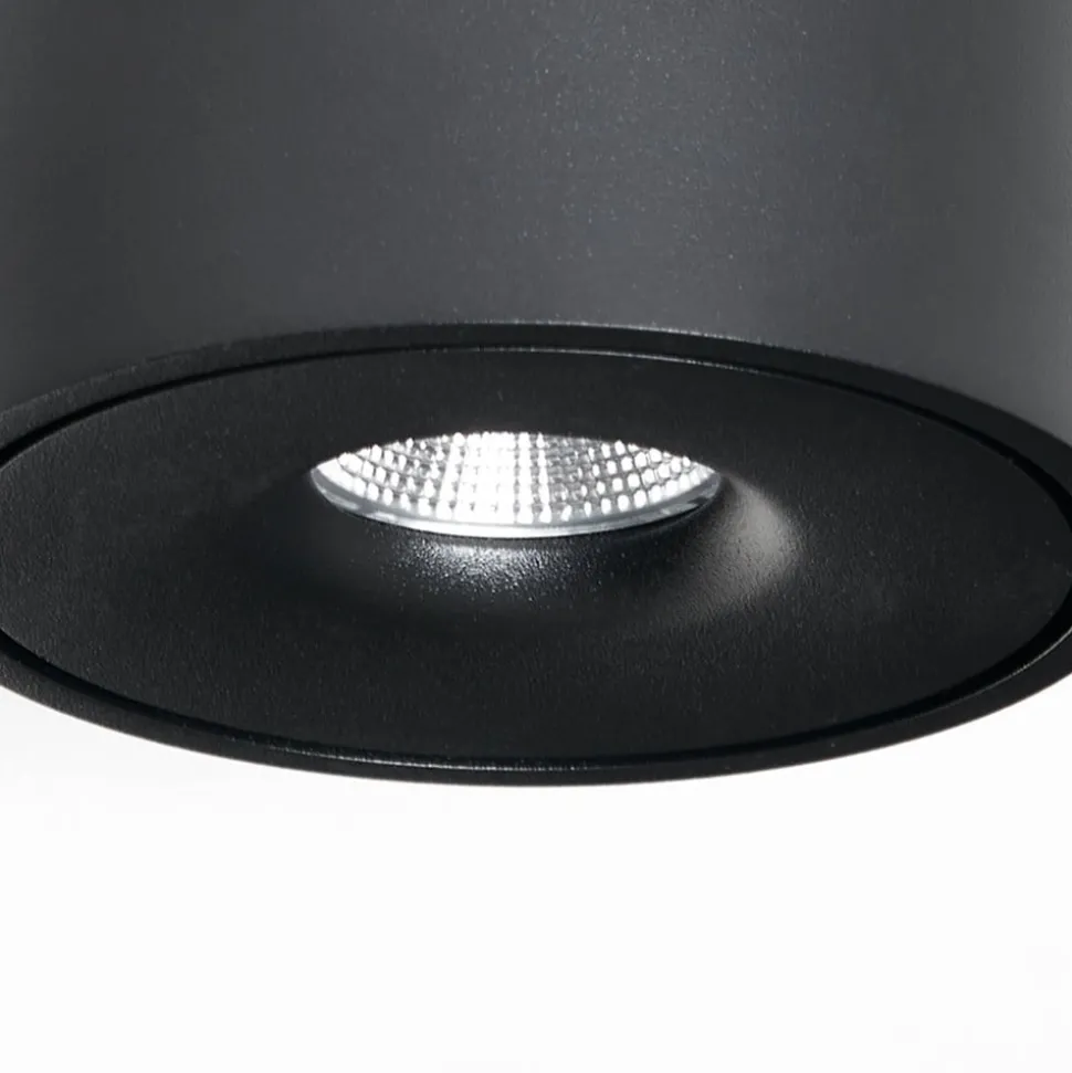 Arcchio LED-taklampe Rotari, Ø 12 cm, opp & ned, svart