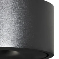 Arcchio LED-taklampe Rotari, Ø 12 cm, opp & ned, svart