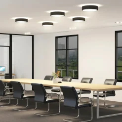 Arcchio LED-taklampe Vanida, svart, Ø 40 cm, opp/ned