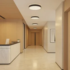 Arcchio LED-taklampe Vanida, svart, Ø 60 cm, opp/ned